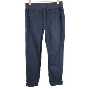Banana Republic Womens Navy Linen Cotton Pants XS Drawstring Lightweight